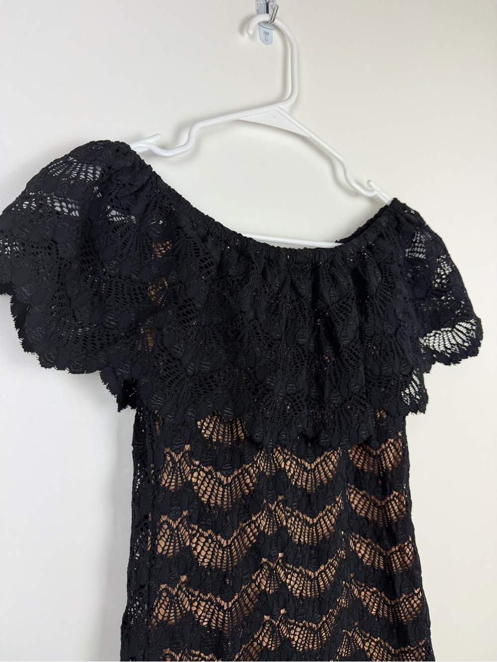 Nightcap Black Lace Dress with Nude Lining - Picture 4 of 9